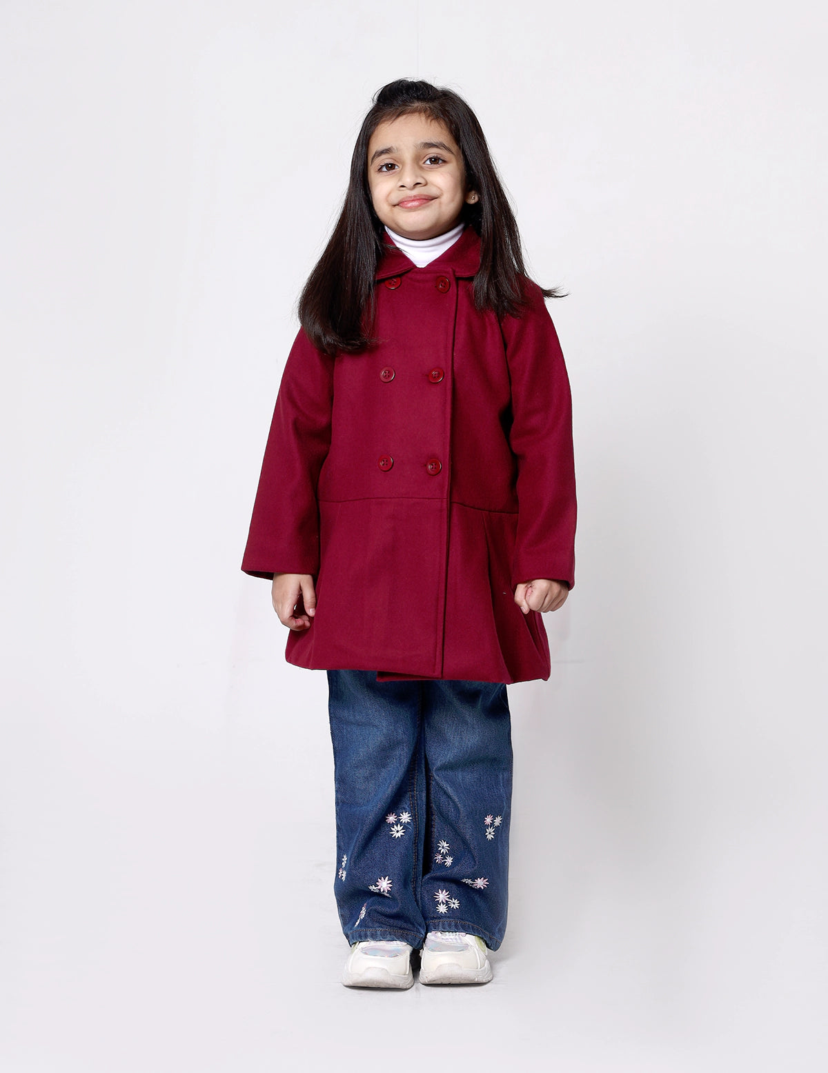 Girls Button Style Winter Coat