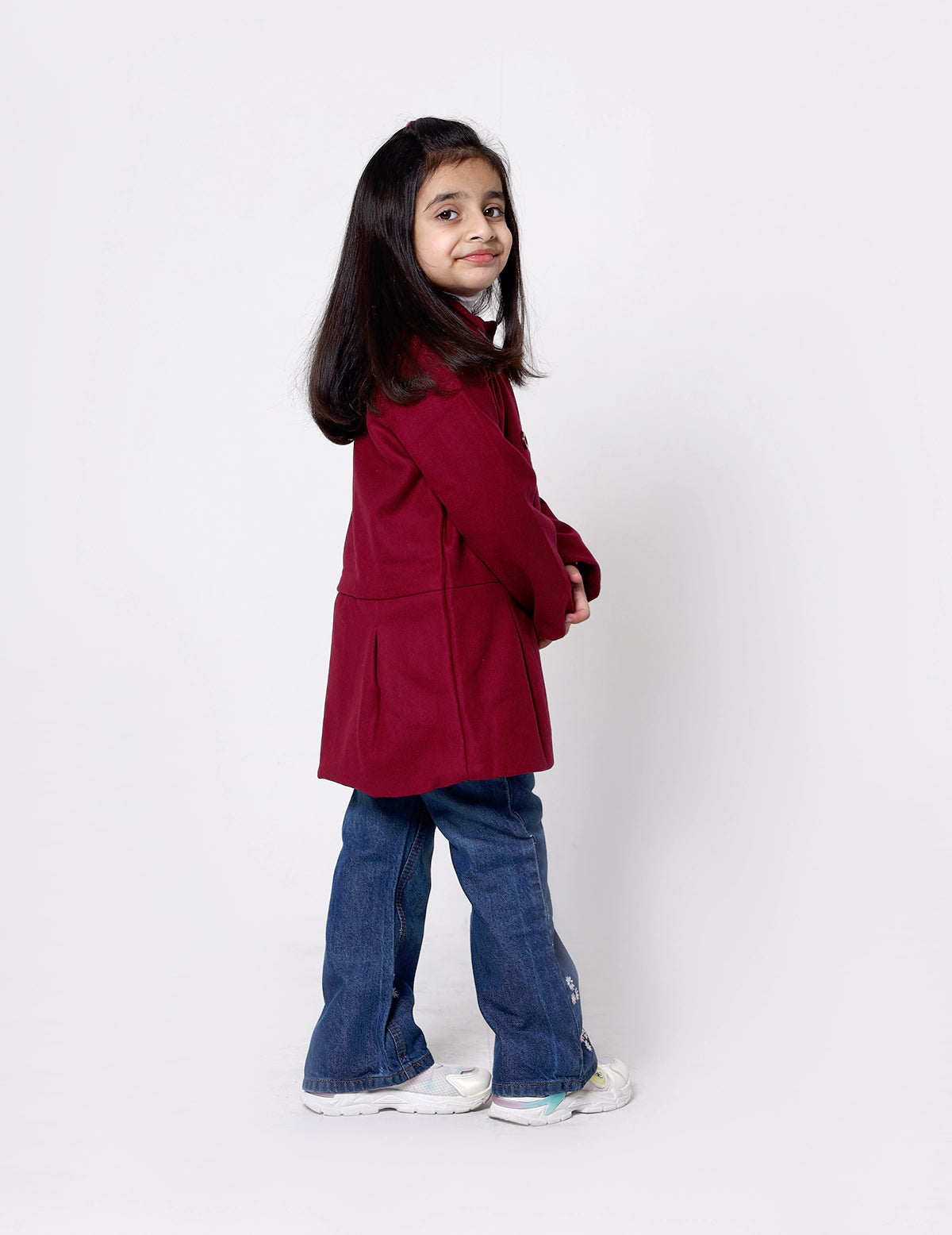 Girls Button Style Winter Coat