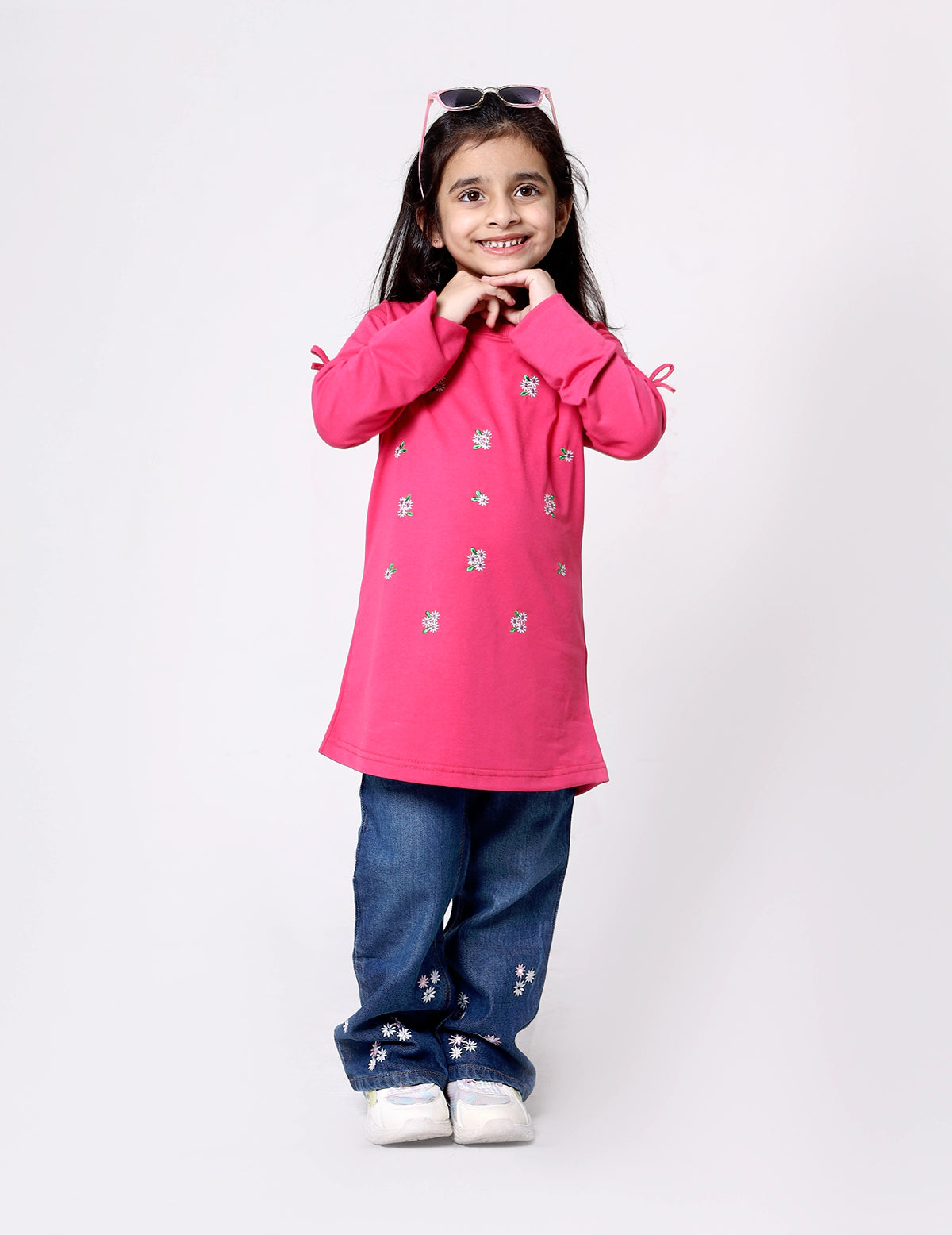 Girls Embroided Shirt - Pink