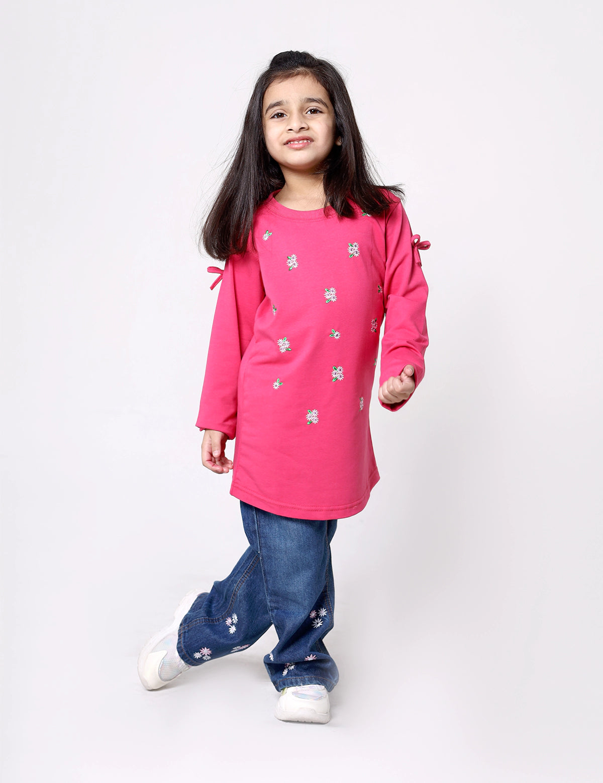 Girls Embroided Shirt - Pink