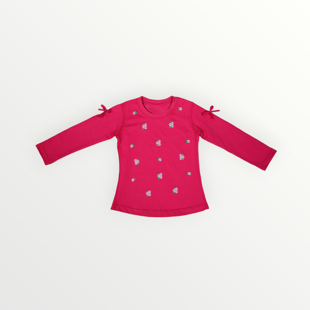 Girls Embroided Shirt - Pink