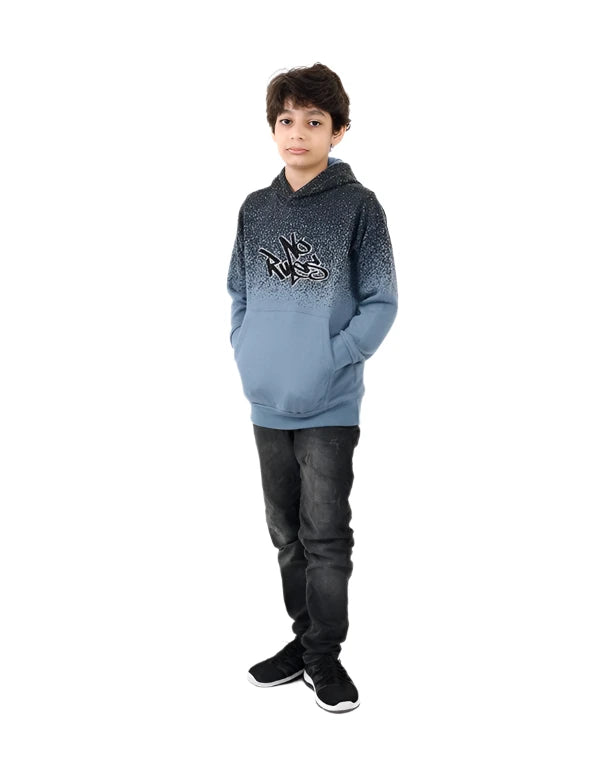 Kid's No Rules Embroidered Hoodie - Gray Black