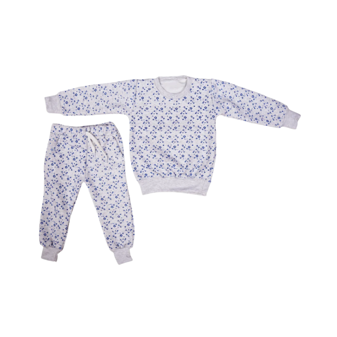 Girls Winter Suit Set - White and Blue