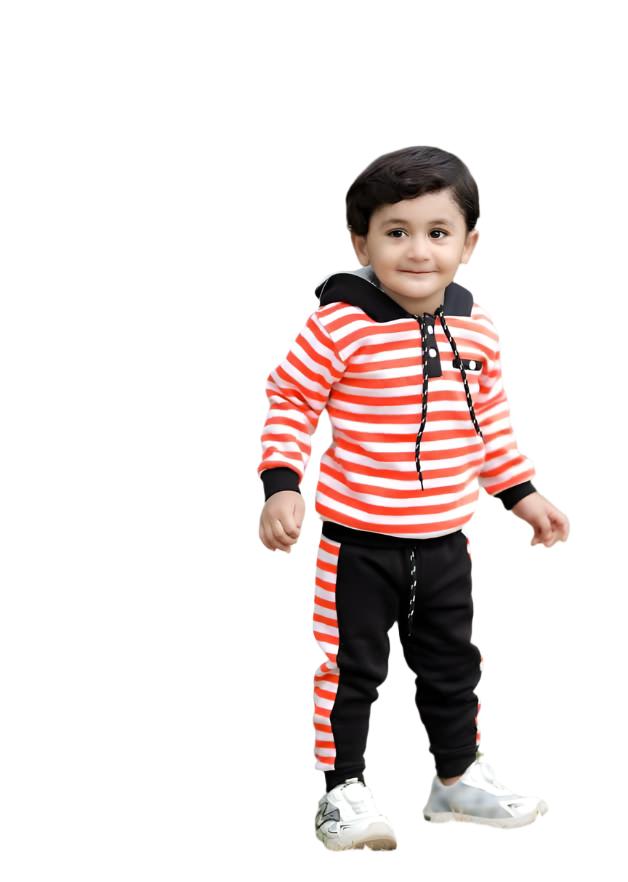 Boys Winter Striped Hoodie Suit