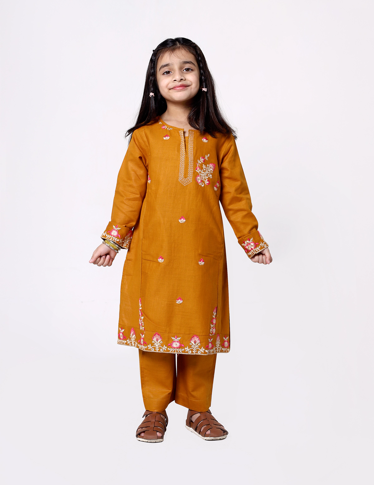 Girls khadar Embroided Suit