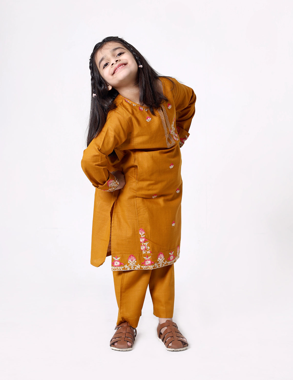 Girls khadar Embroided Suit